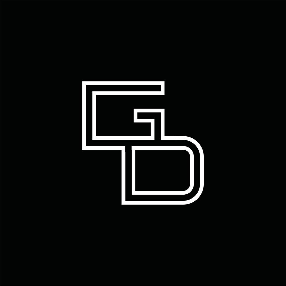 GD-Logo-Monogramm mit Linienstil-Designvorlage vektor