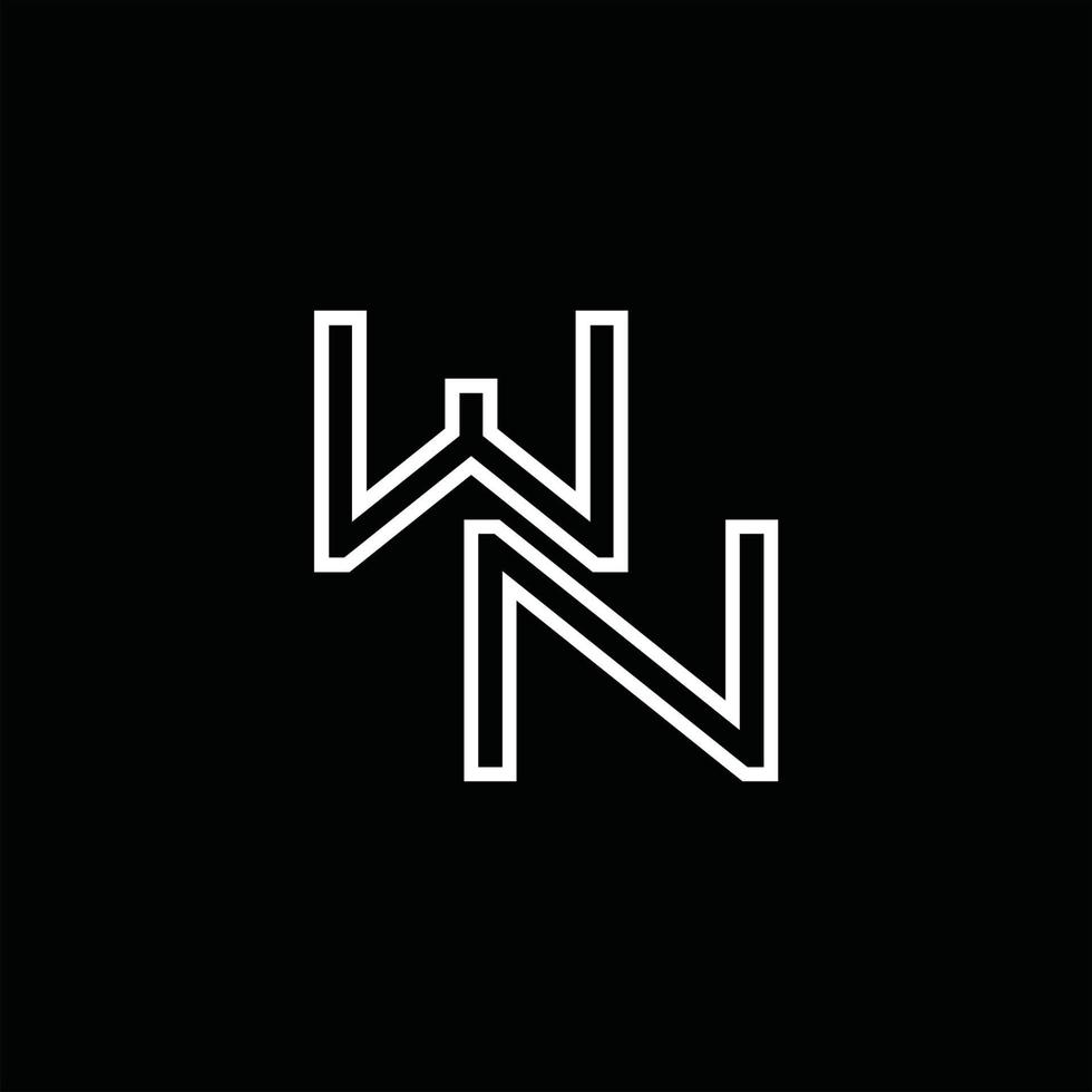 wn-Logo-Monogramm mit Linienstil-Designvorlage vektor