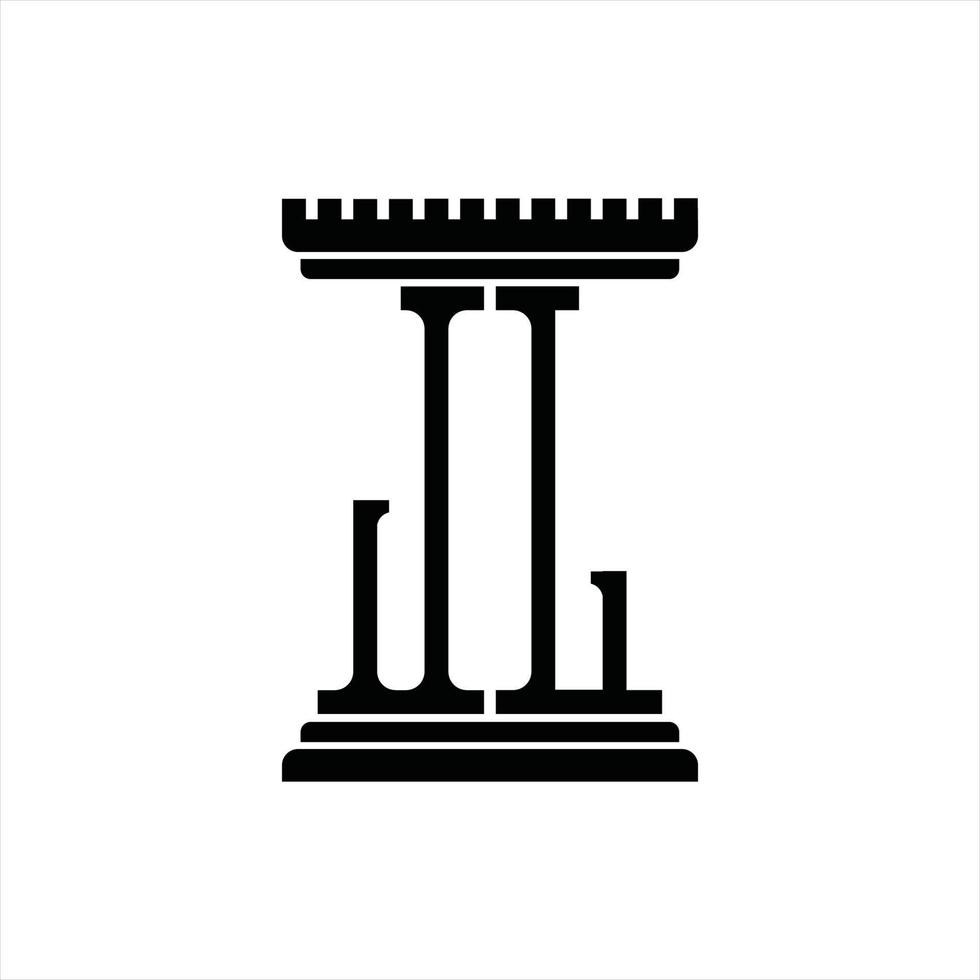 jl logotyp monogram med pelare form design mall vektor