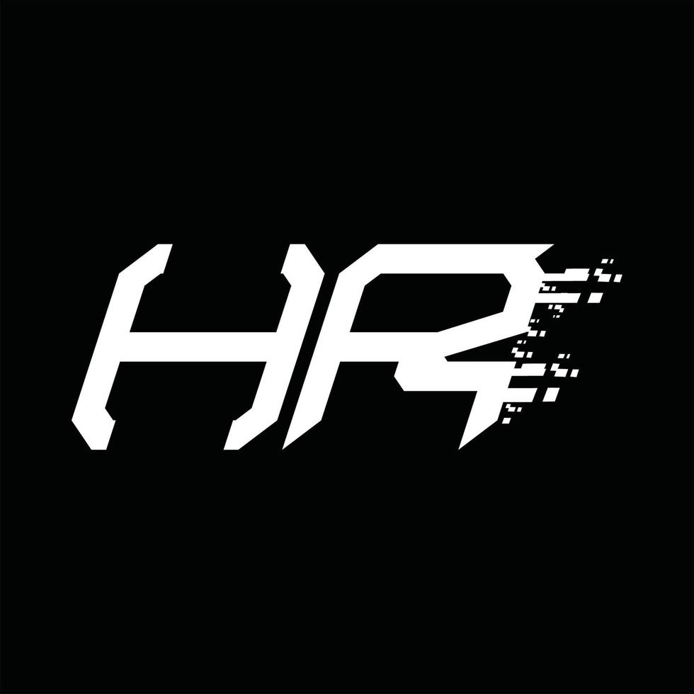HR-Logo-Monogramm abstrakte Geschwindigkeitstechnologie-Designvorlage vektor