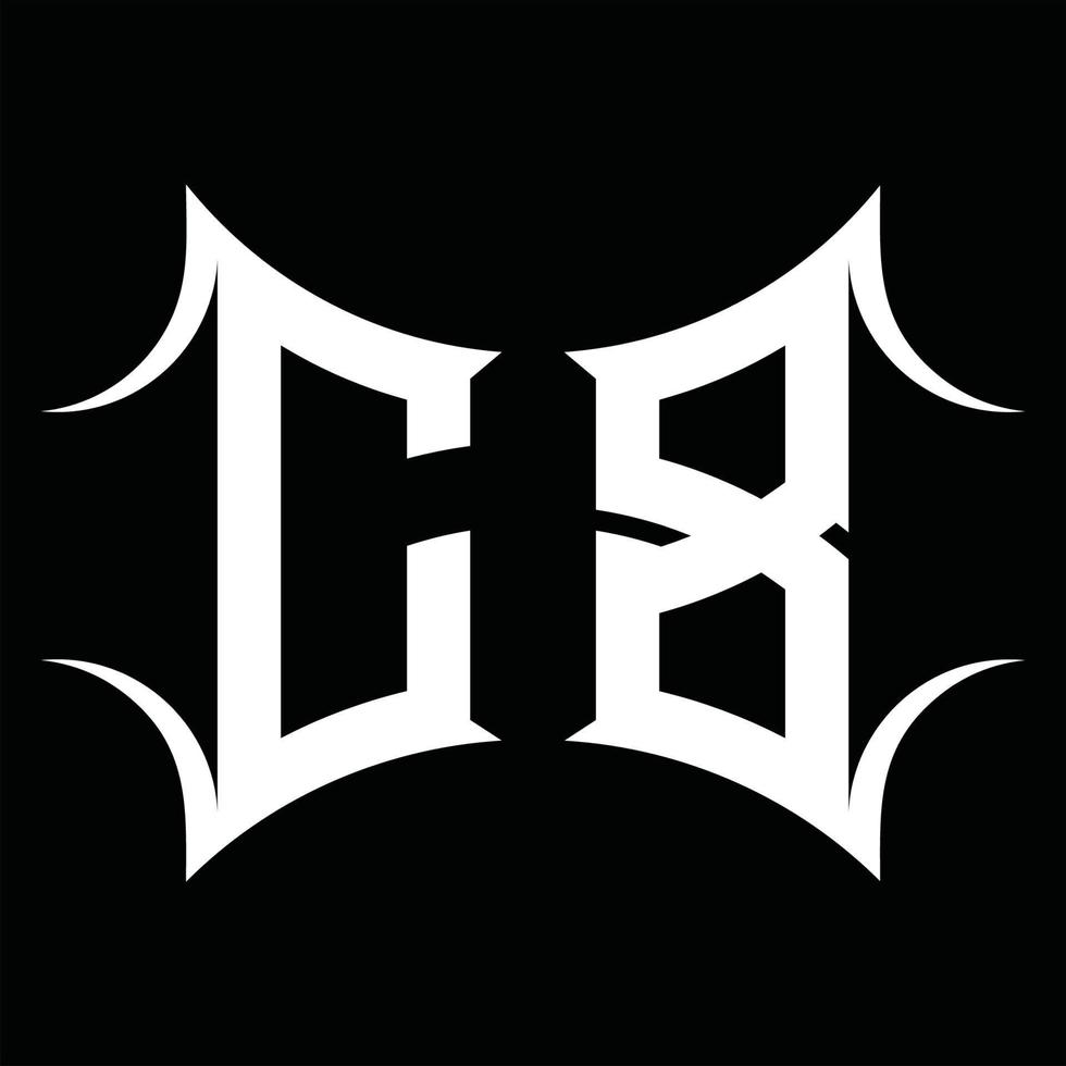 cb logotyp monogram med abstrakt form design mall vektor