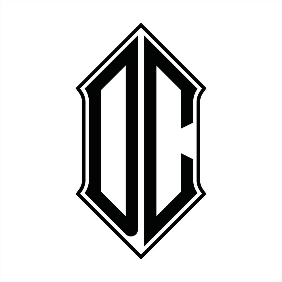 dc-Logo-Monogramm mit Schildform und Umriss-Design-Vorlage Vektorsymbol abstrakt vektor