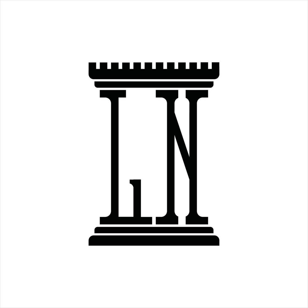 ln-Logo-Monogramm mit Designvorlage in Säulenform vektor
