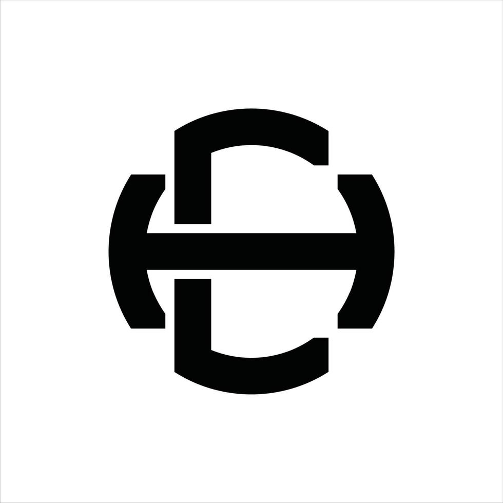 ch logotyp monogram design mall vektor