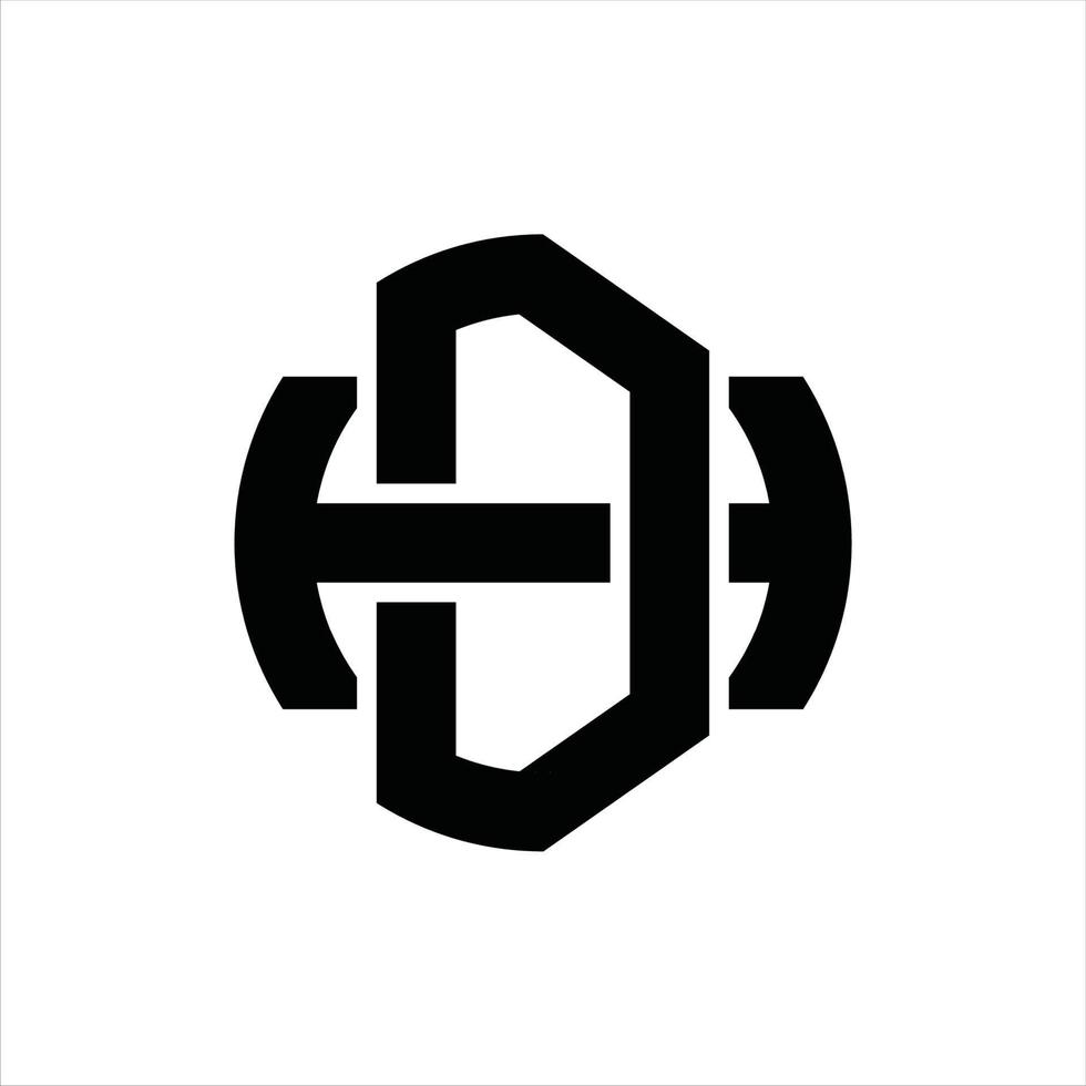 dh logotyp monogram design mall vektor