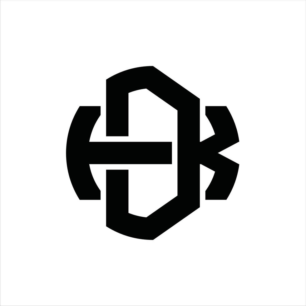 dk-Logo-Monogramm-Designvorlage vektor