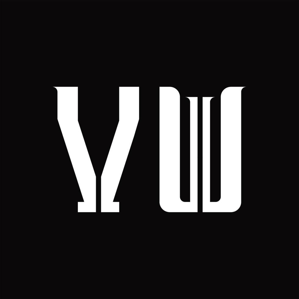 vw logotyp monogram med mitten skiva design mall vektor