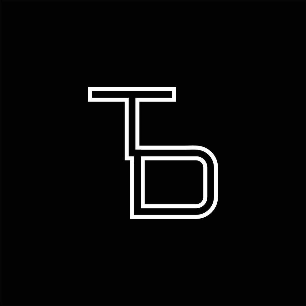 td-Logo-Monogramm mit Linienstil-Designvorlage vektor