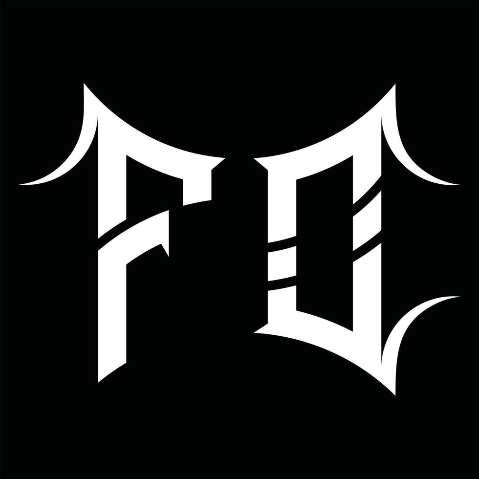 fo-Logo-Monogramm mit abstrakter Form-Design-Vorlage vektor