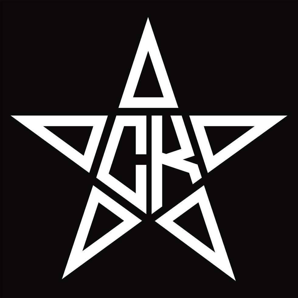 ck logotyp monogram med stjärna form design mall vektor