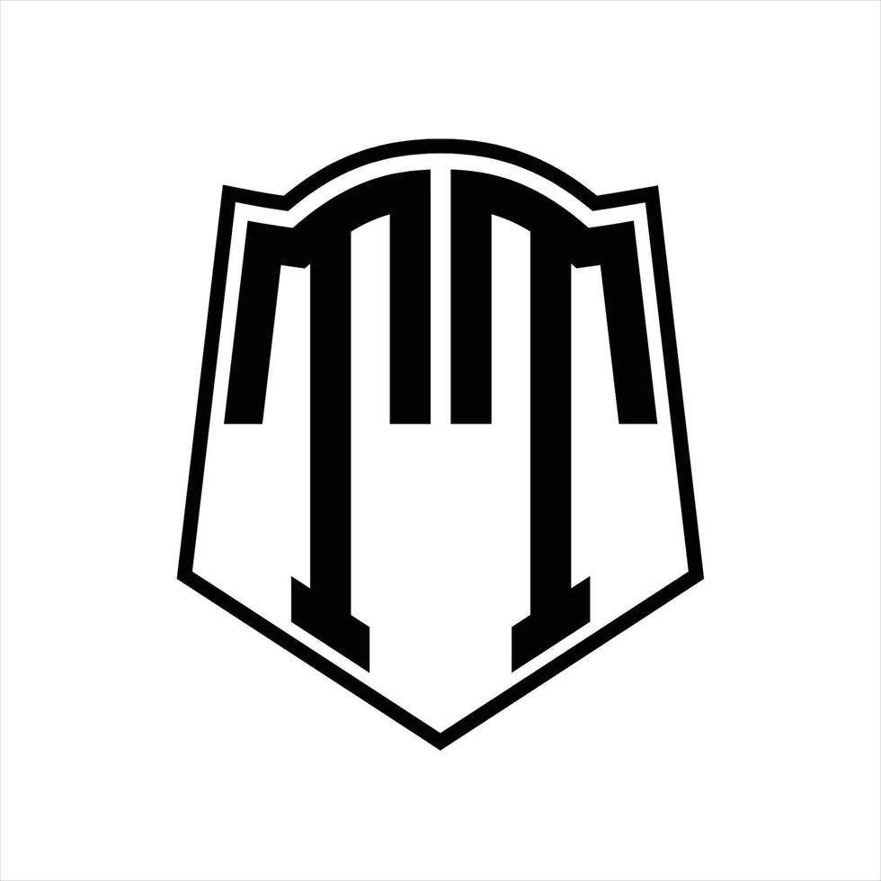 tt-Logo-Monogramm mit Schildform-Entwurfsvorlage vektor