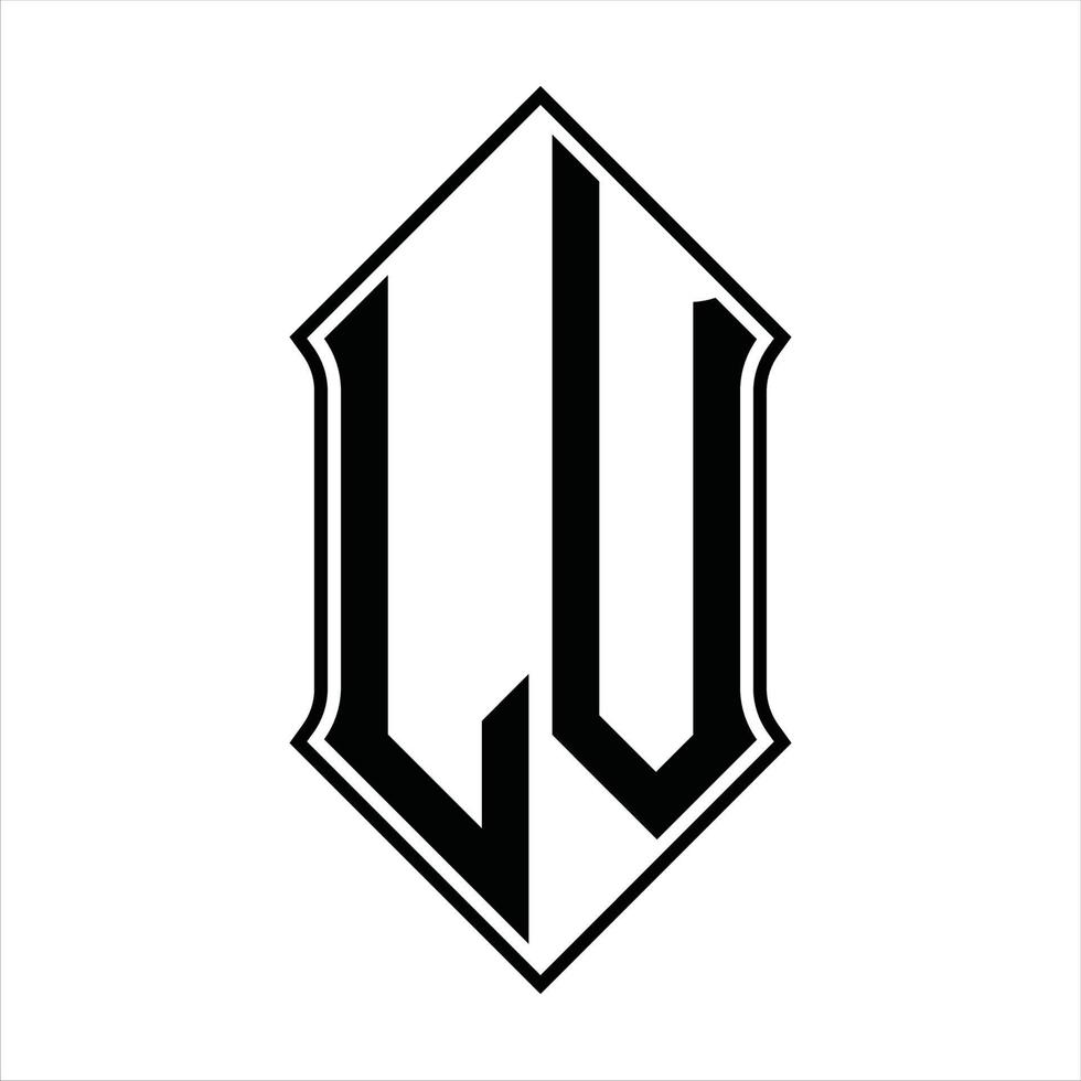 Logo-Monogramm mit Schildform und Umriss-Design-Vorlage Vektorsymbol abstrakt vektor