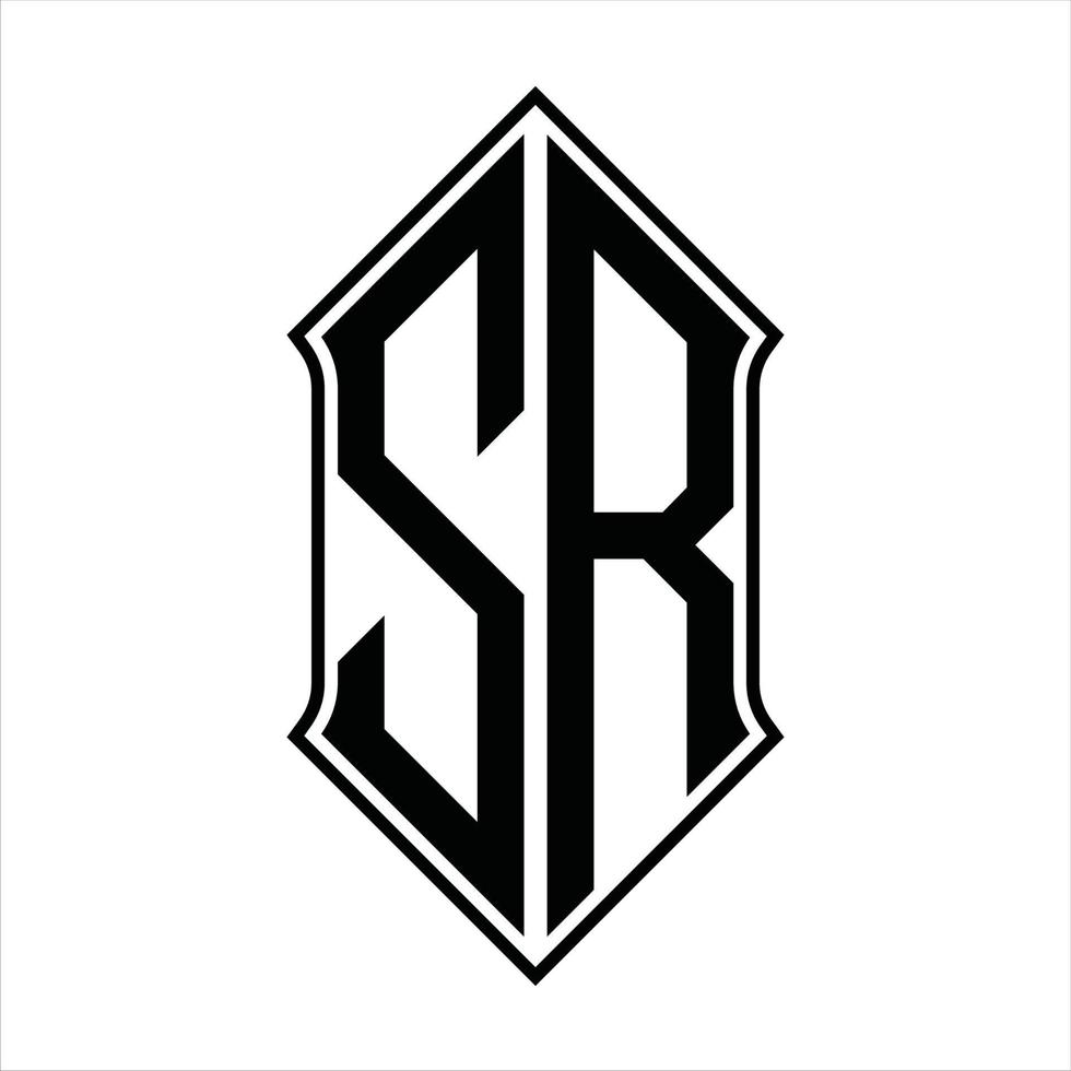 logotyp monogram med sköldform och översikt design mall vektor ikon abstrakt