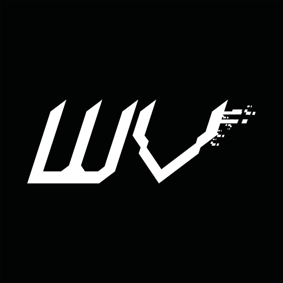 wv logotyp monogram abstrakt hastighet teknologi design mall vektor