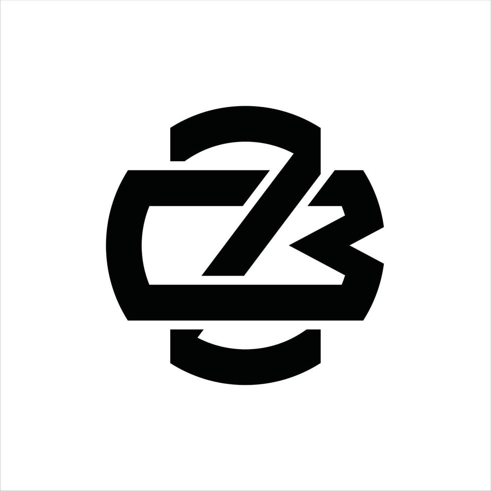 zb-Logo-Monogramm-Design-Vorlage vektor