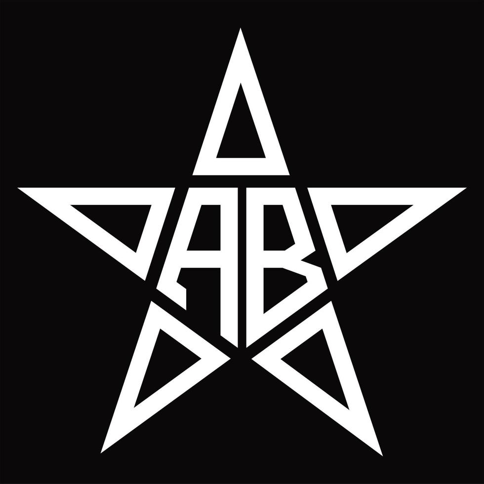 ab-Logo-Monogramm mit sternförmiger Designvorlage vektor