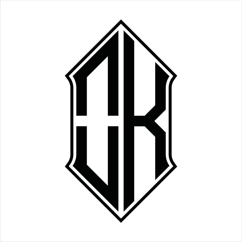 Logo-Monogramm mit Schildform und Umriss-Design-Vorlage Vektorsymbol abstrakt vektor