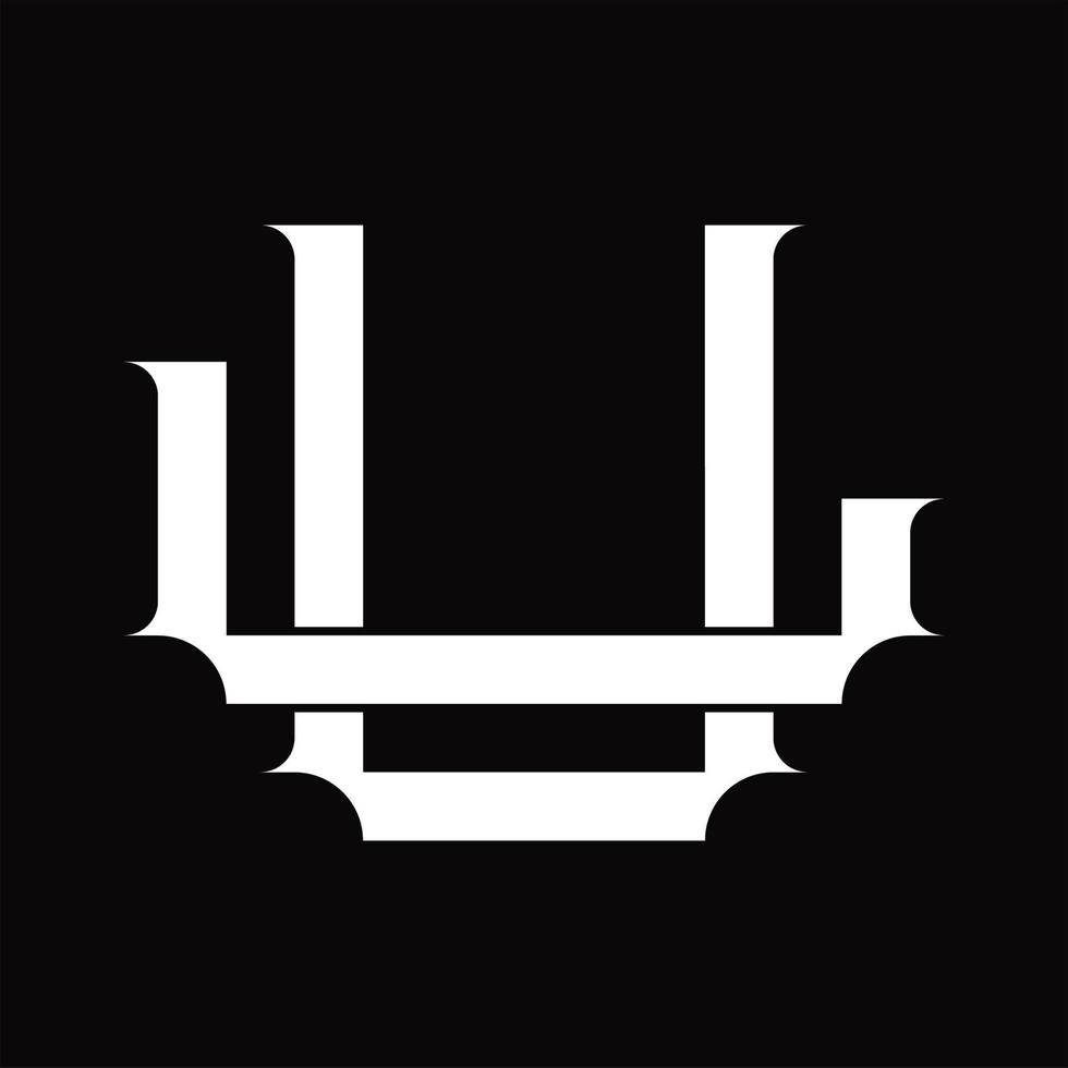 lu logotyp monogram med årgång överlappande länkad stil design mall vektor