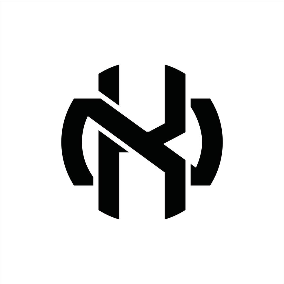 kn logotyp monogram design mall vektor