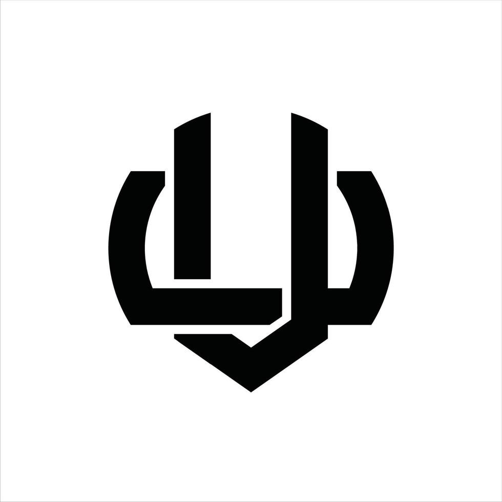 vu logotyp monogram design mall vektor