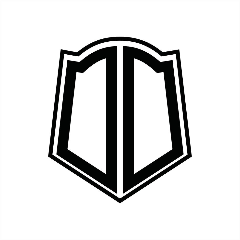 logotyp monogram med skydda form översikt design mall vektor