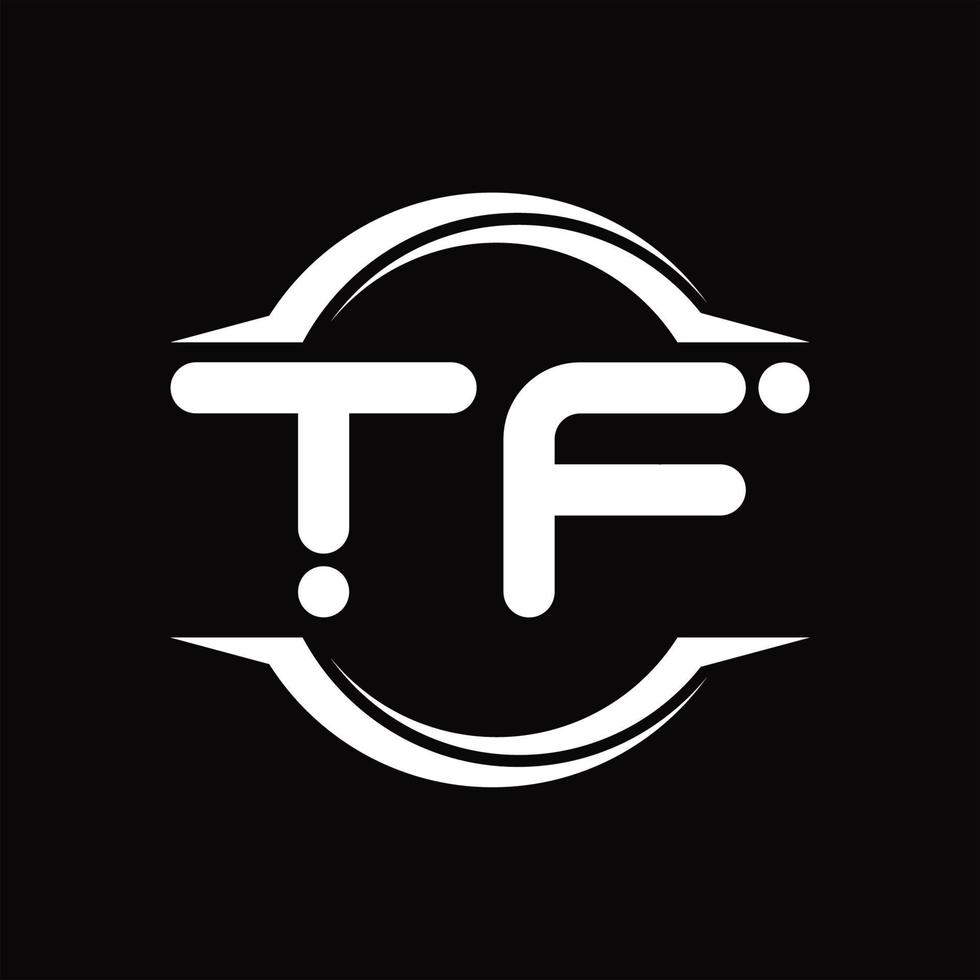 tf-Logo-Monogramm mit Kreis abgerundeter Scheibenform-Designvorlage vektor