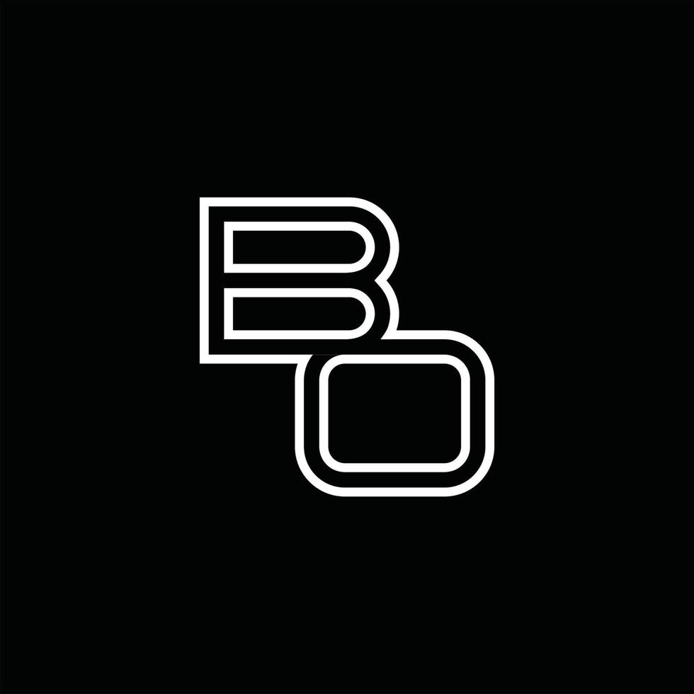 bo-logo-monogramm mit linienstil-designvorlage vektor