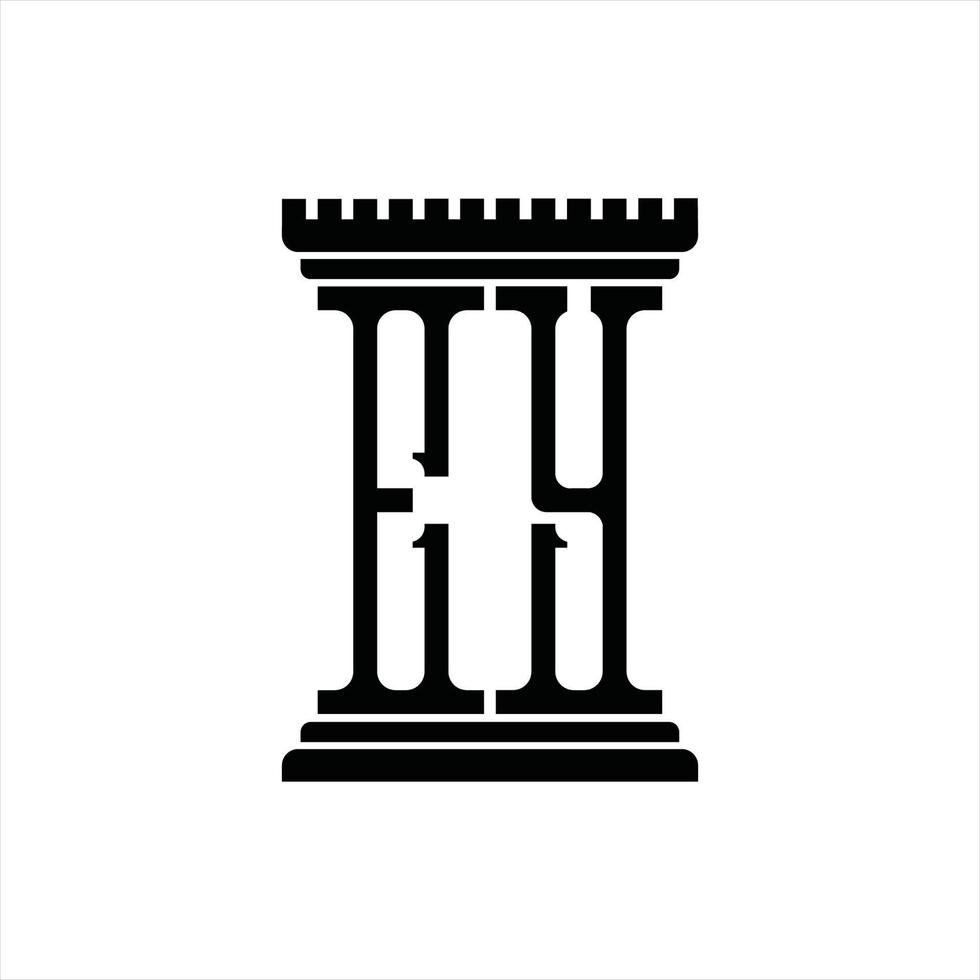 Ey-Logo-Monogramm mit Designvorlage in Säulenform vektor
