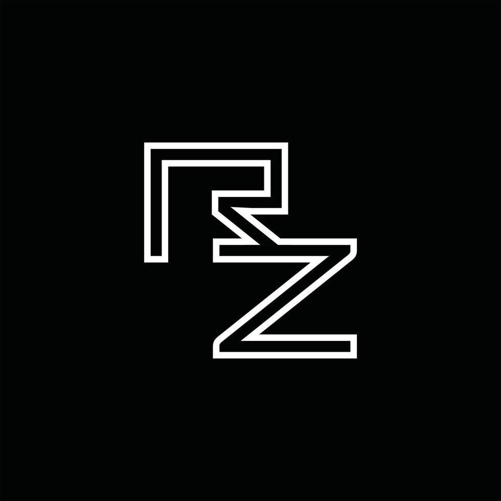 rz-Logo-Monogramm mit Linienstil-Designvorlage vektor