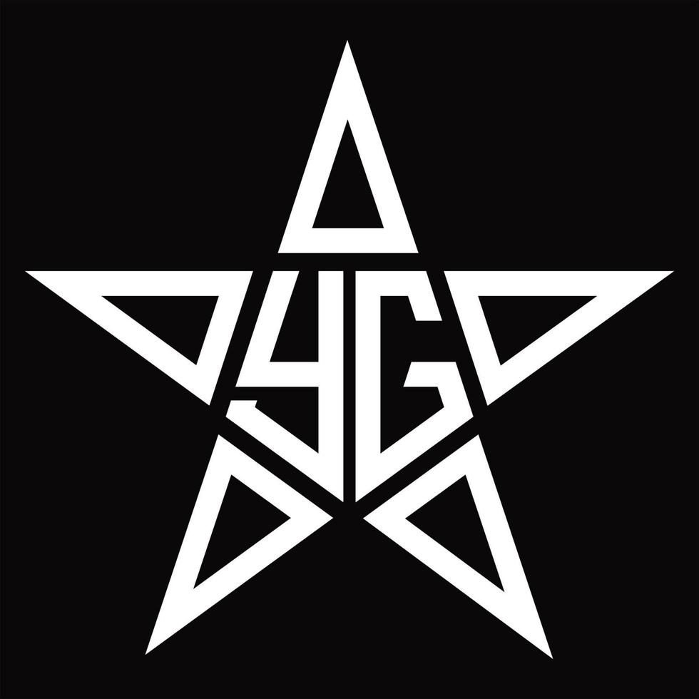 yg logotyp monogram med stjärna form design mall vektor