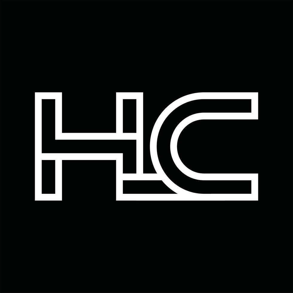 hc logotyp monogram med linje stil negativ Plats vektor