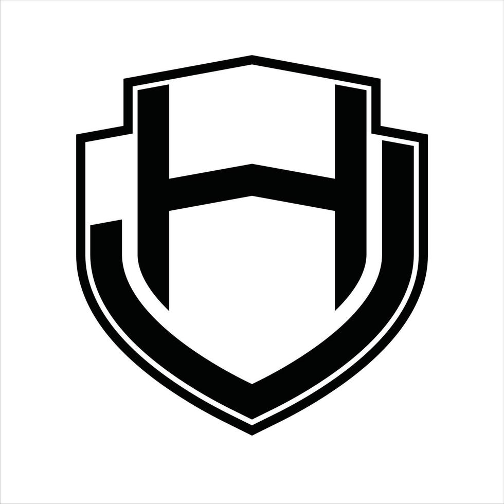 hj-Logo-Monogramm-Vintage-Design-Vorlage vektor
