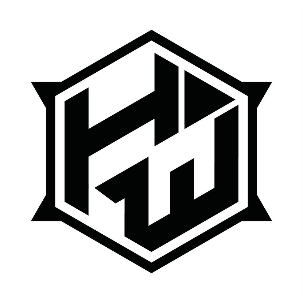 hw-Logo-Monogramm-Designvorlage vektor