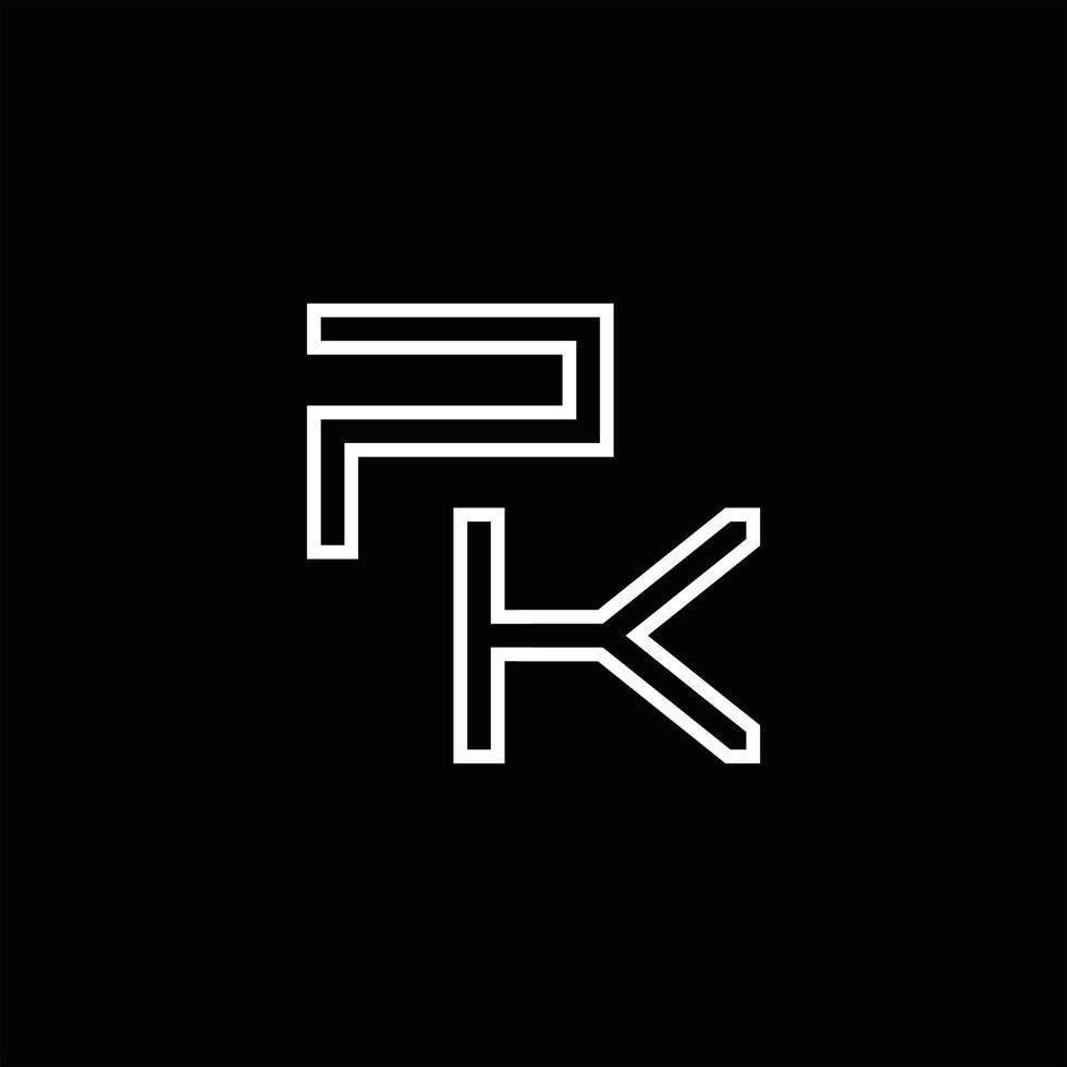 pk logotyp monogram med linje stil design mall vektor