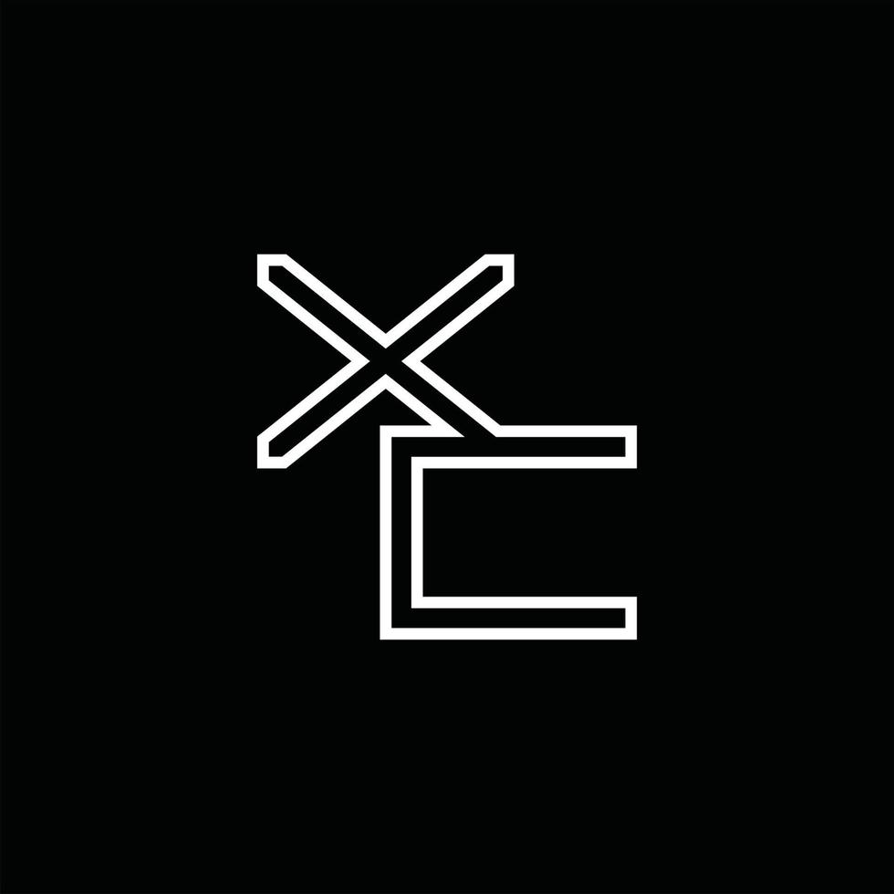 xc-Logo-Monogramm mit Linienstil-Designvorlage vektor