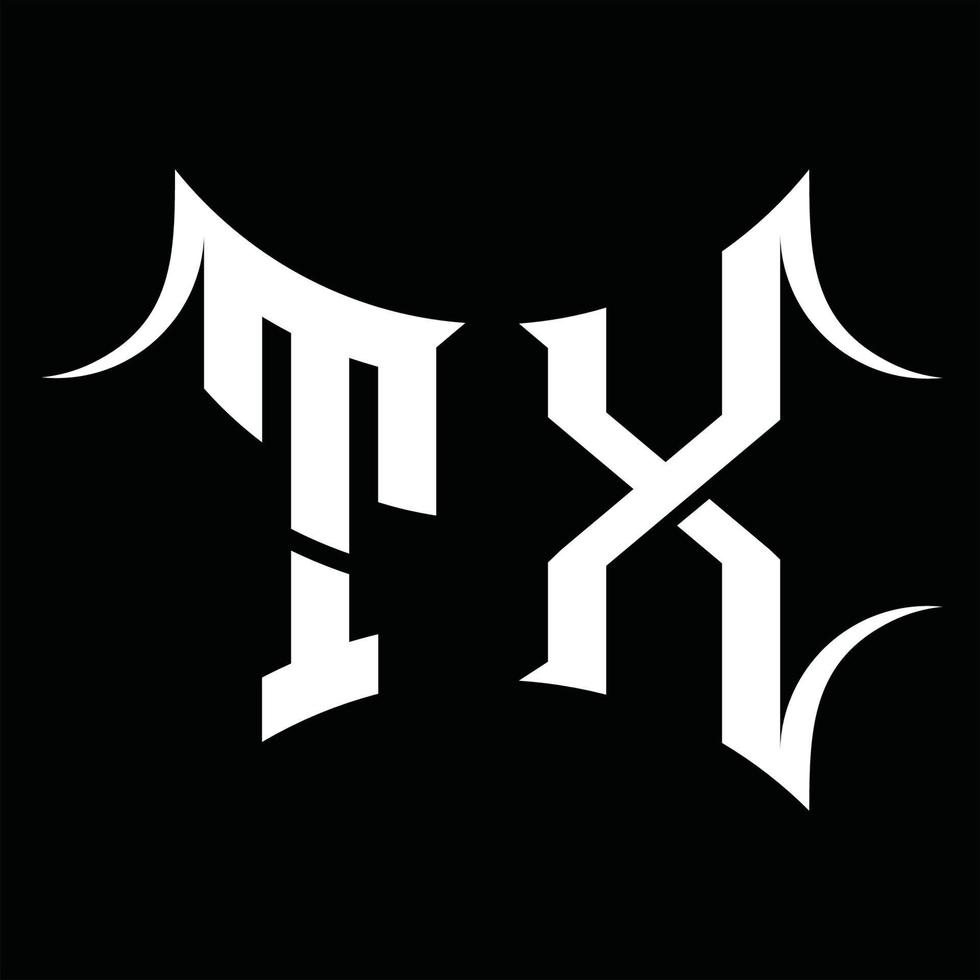 tx logotyp monogram med abstrakt form design mall vektor