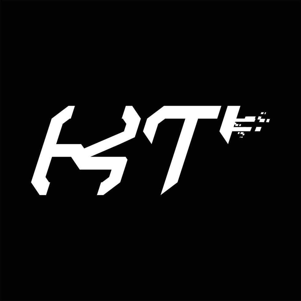 kt-Logo-Monogramm abstrakte Geschwindigkeitstechnologie-Designvorlage vektor