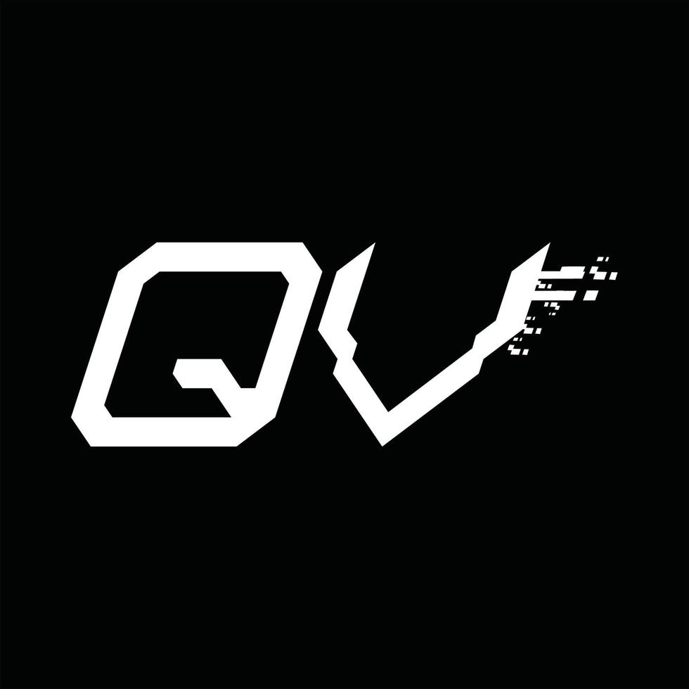 qv-Logo-Monogramm abstrakte Geschwindigkeitstechnologie-Designvorlage vektor