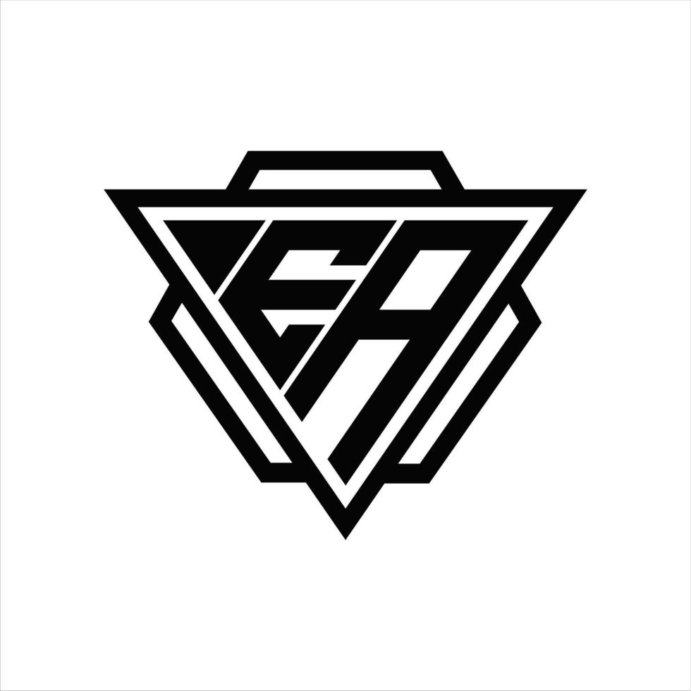 ea logotyp monogram med triangel och sexhörning mall vektor