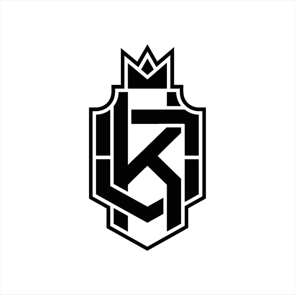 ko logotyp monogram design mall vektor