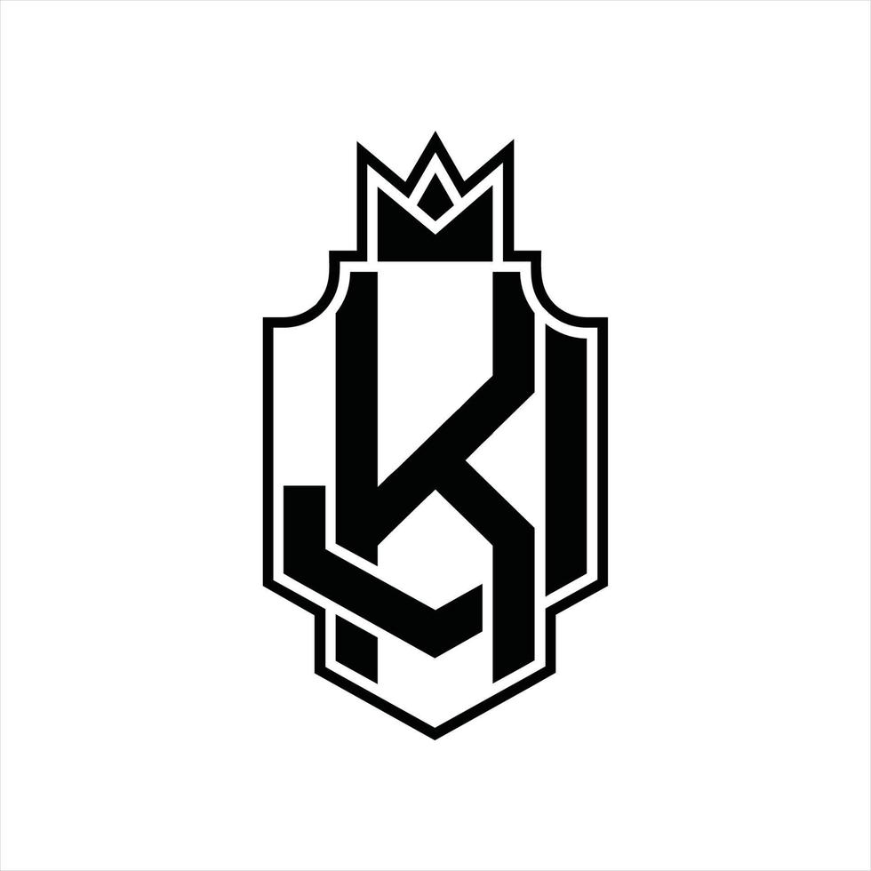 kj logotyp monogram design mall vektor