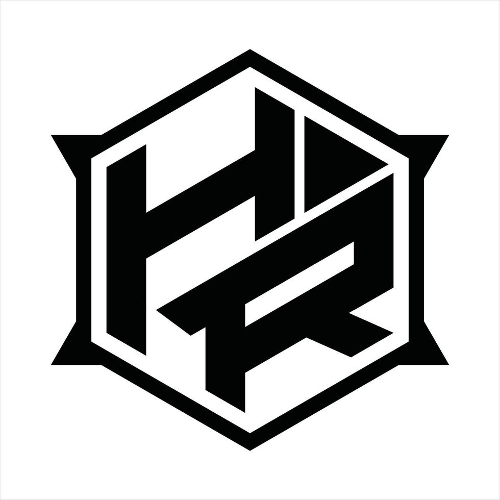 hr logotyp monogram design mall vektor