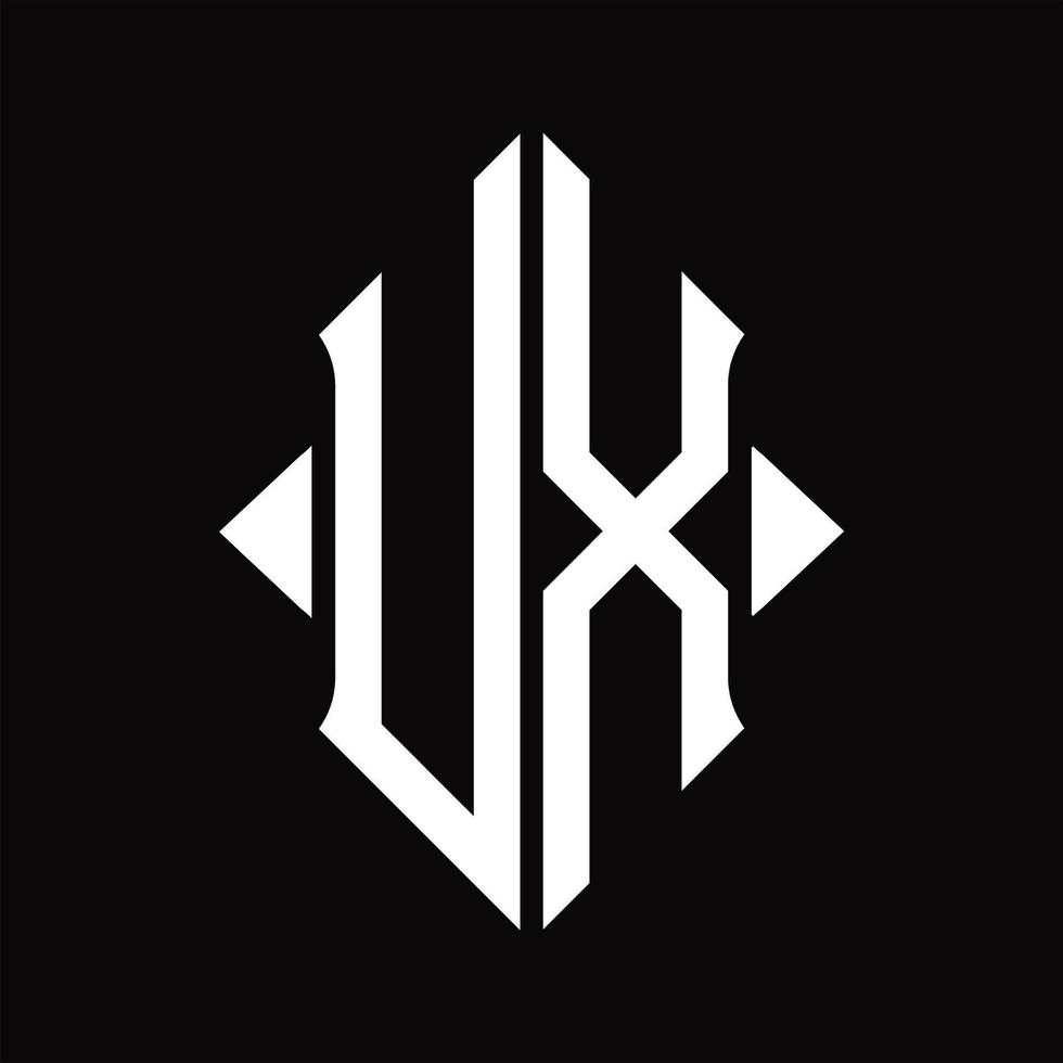 ux logotyp monogram med skydda form isolerat design mall vektor
