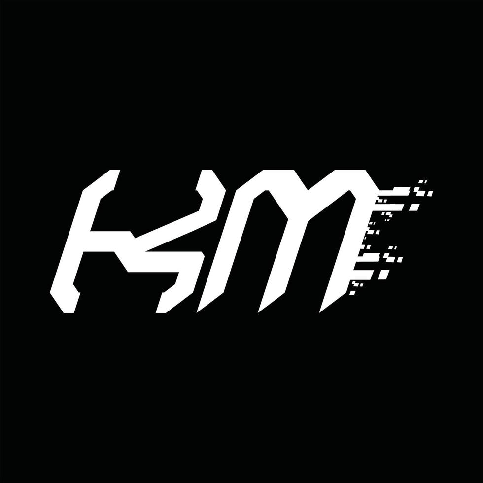 km-Logo-Monogramm abstrakte Geschwindigkeitstechnologie-Designvorlage vektor