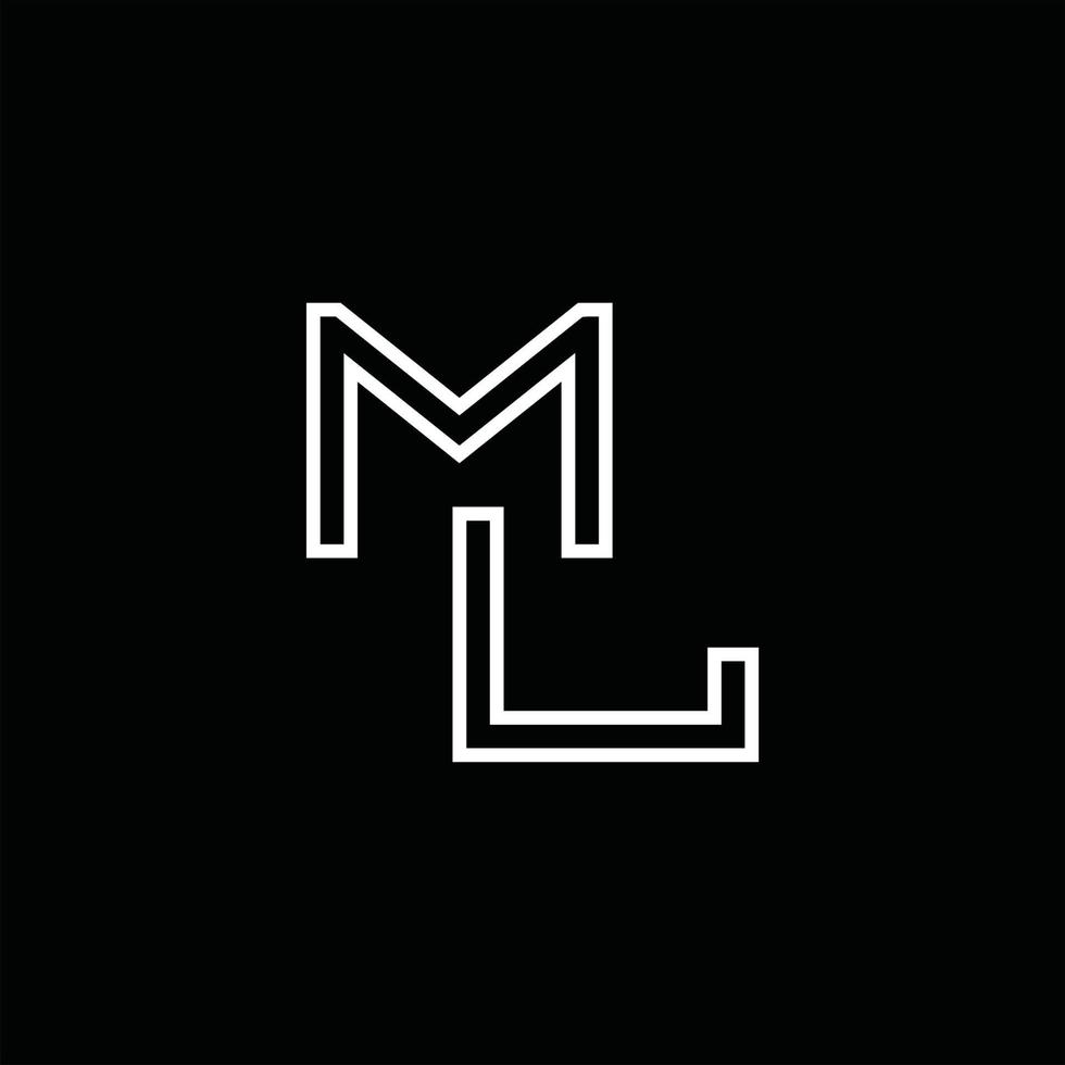 ml-Logo-Monogramm mit Linienstil-Designvorlage vektor