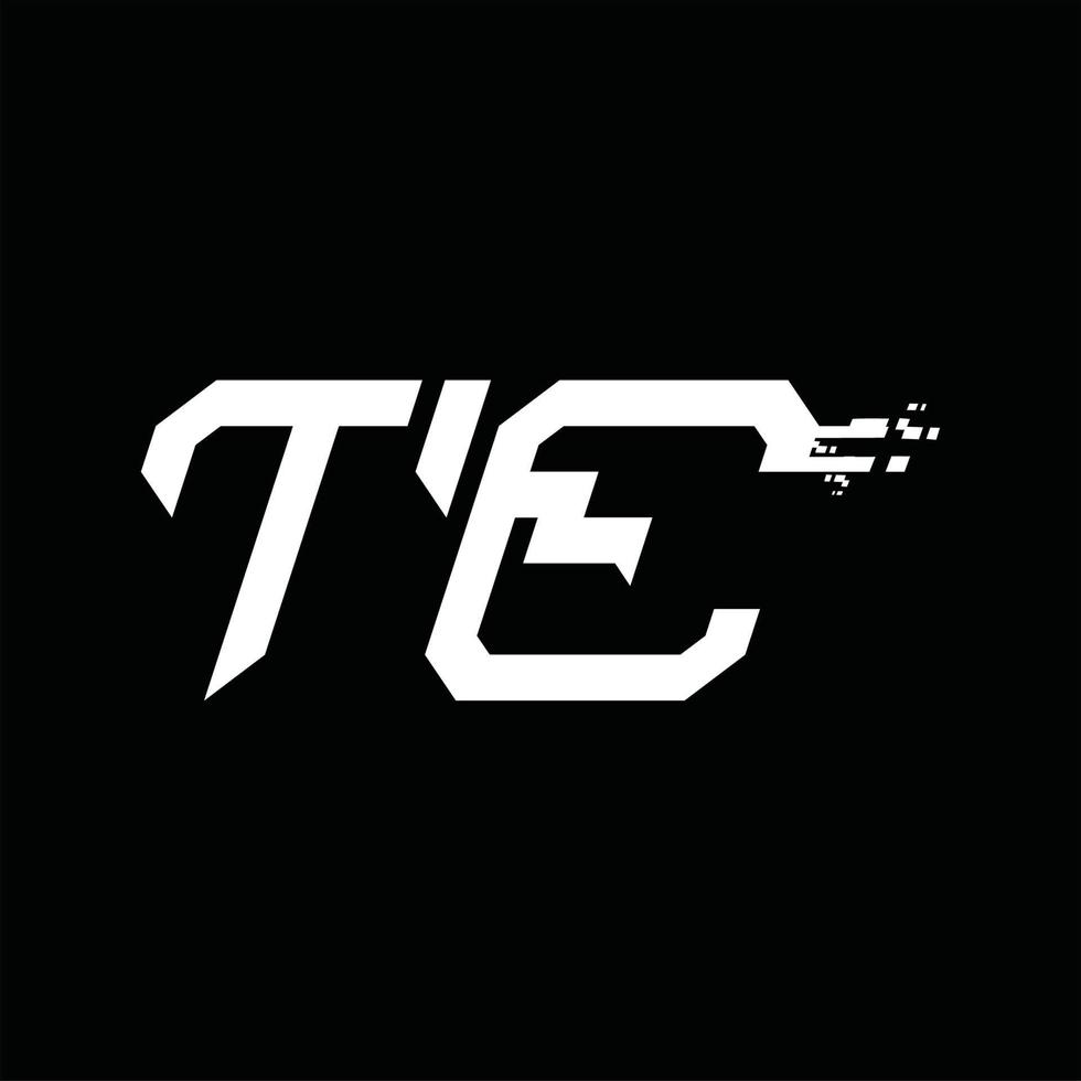 te-Logo-Monogramm abstrakte Geschwindigkeitstechnologie-Designvorlage vektor