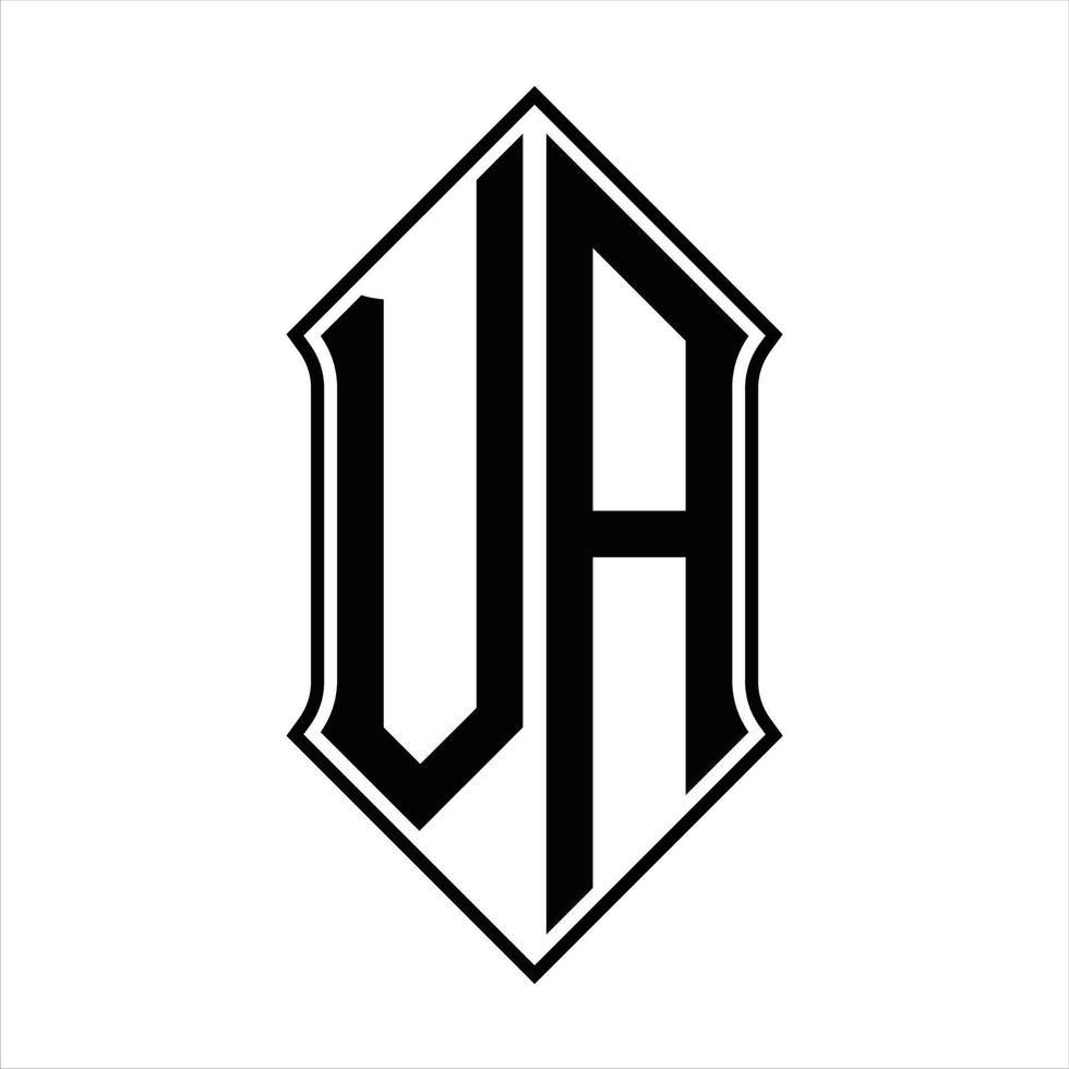 Logo-Monogramm mit Schildform und Umriss-Design-Vorlage Vektorsymbol abstrakt vektor