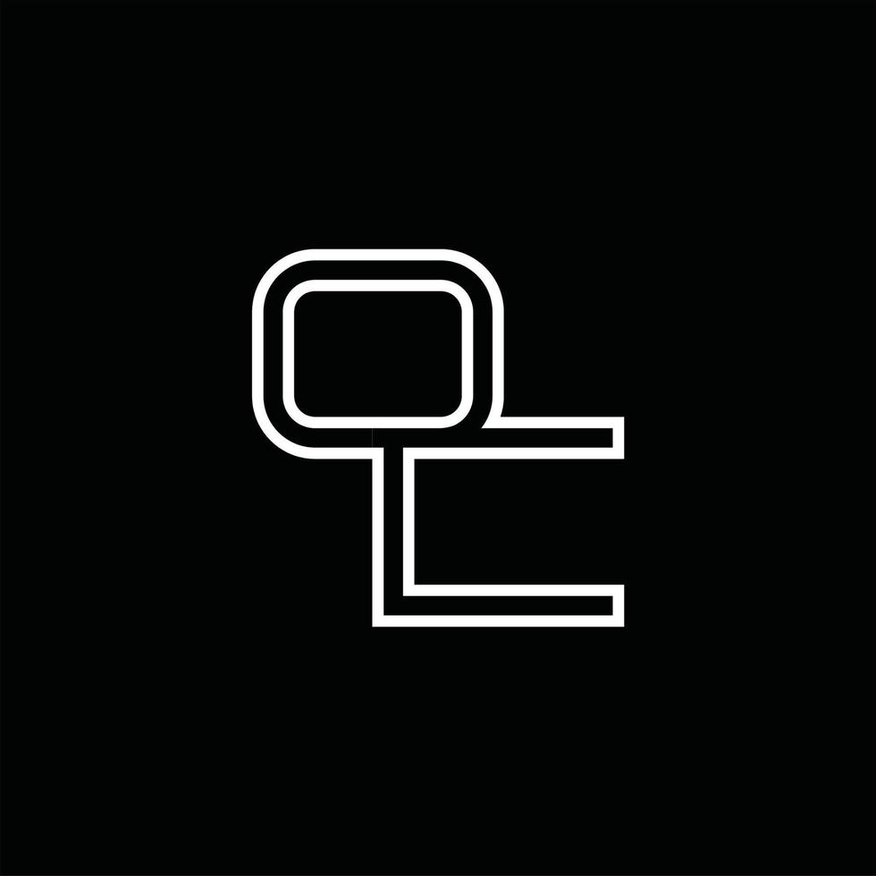 oc-Logo-Monogramm mit Linienstil-Designvorlage vektor