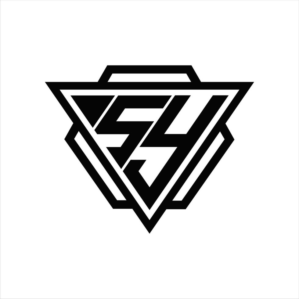 sy-Logo-Monogramm mit Dreieck und Sechseck-Vorlage vektor
