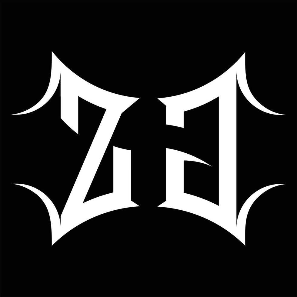 zg logotyp monogram med abstrakt form design mall vektor